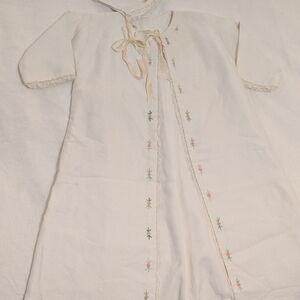 Embroidered Kids Pajama Robe - Cream